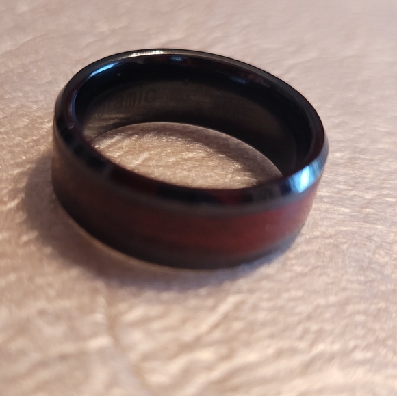 Black ring w/wood inlay. - Picture 2 of 2